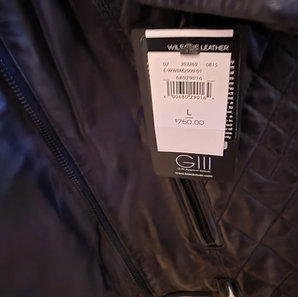 Black Rivet 100% Genuine Leather Jacket Large - Picture 6 of 7